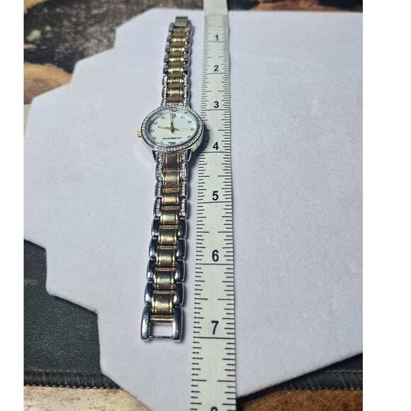 Liz Claiborne Silver and Gold Tone Mother of Pearl Ladies Watch - Picture 5 of 5